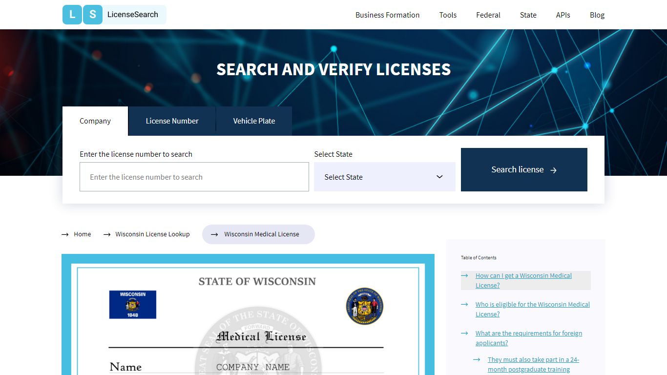 Wisconsin Medical License | License Search