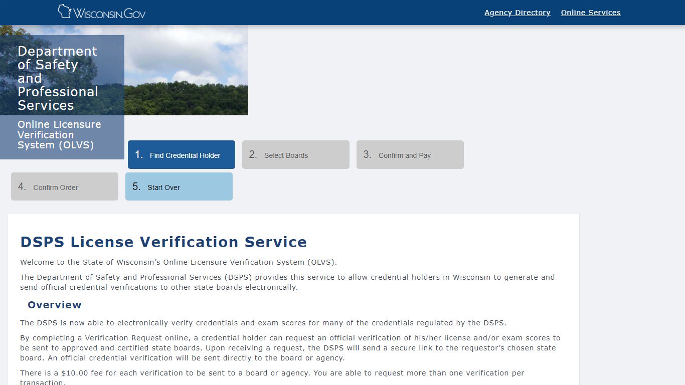 Online License Verification - Wisconsin