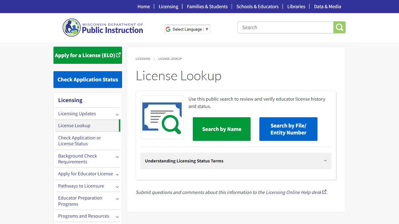 License Lookup | Wisconsin Department of Public Instruction